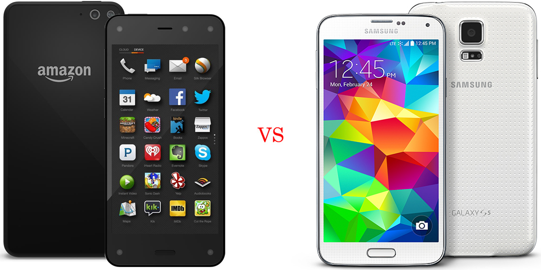 Amazon Fire Phone versus Samsung Galaxy S5 1
